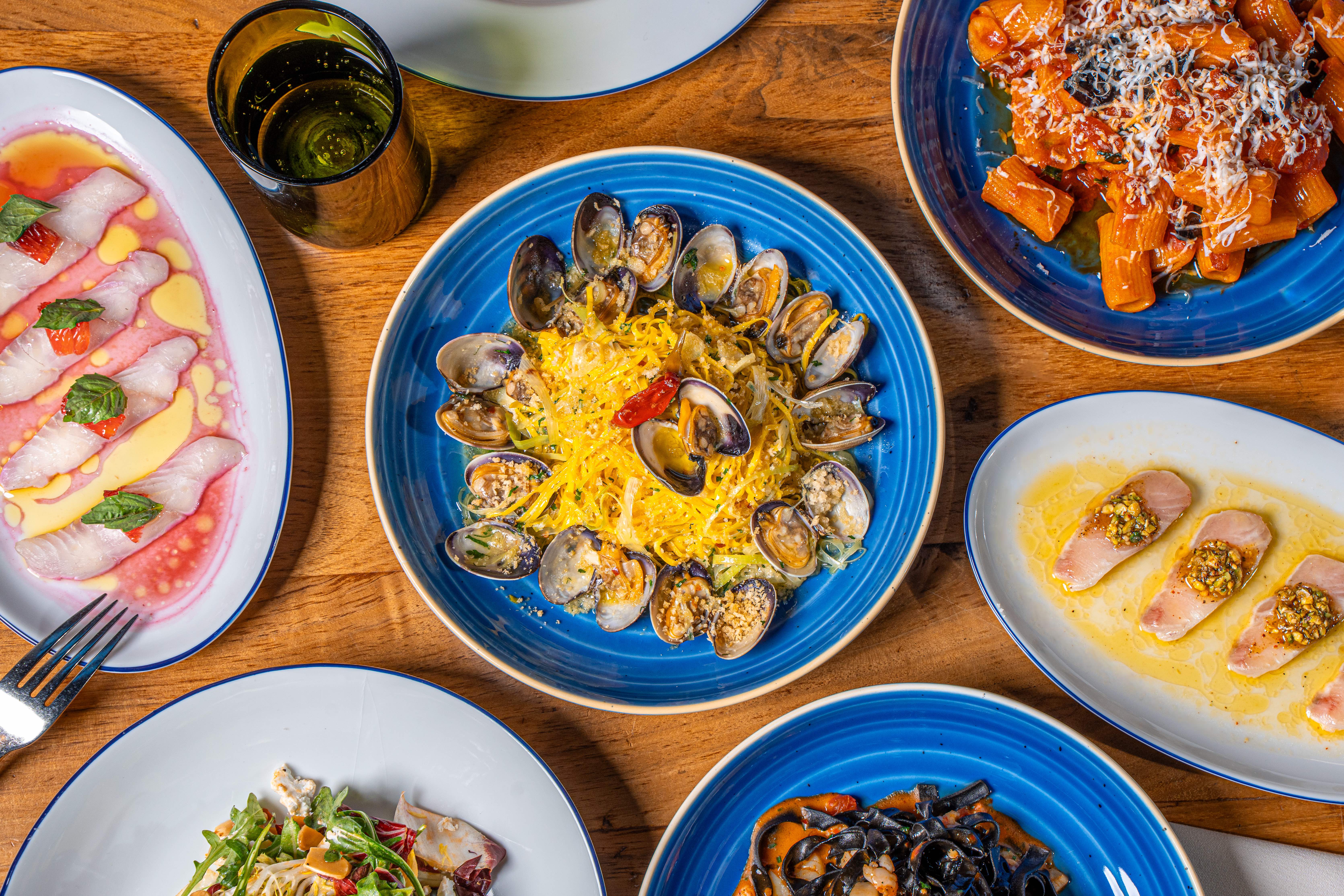 a bowl filled with different types of food on a plate