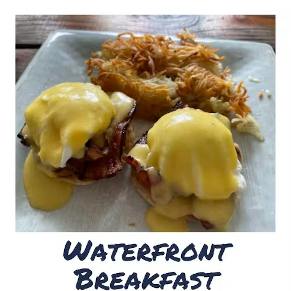 a dish is filled with food