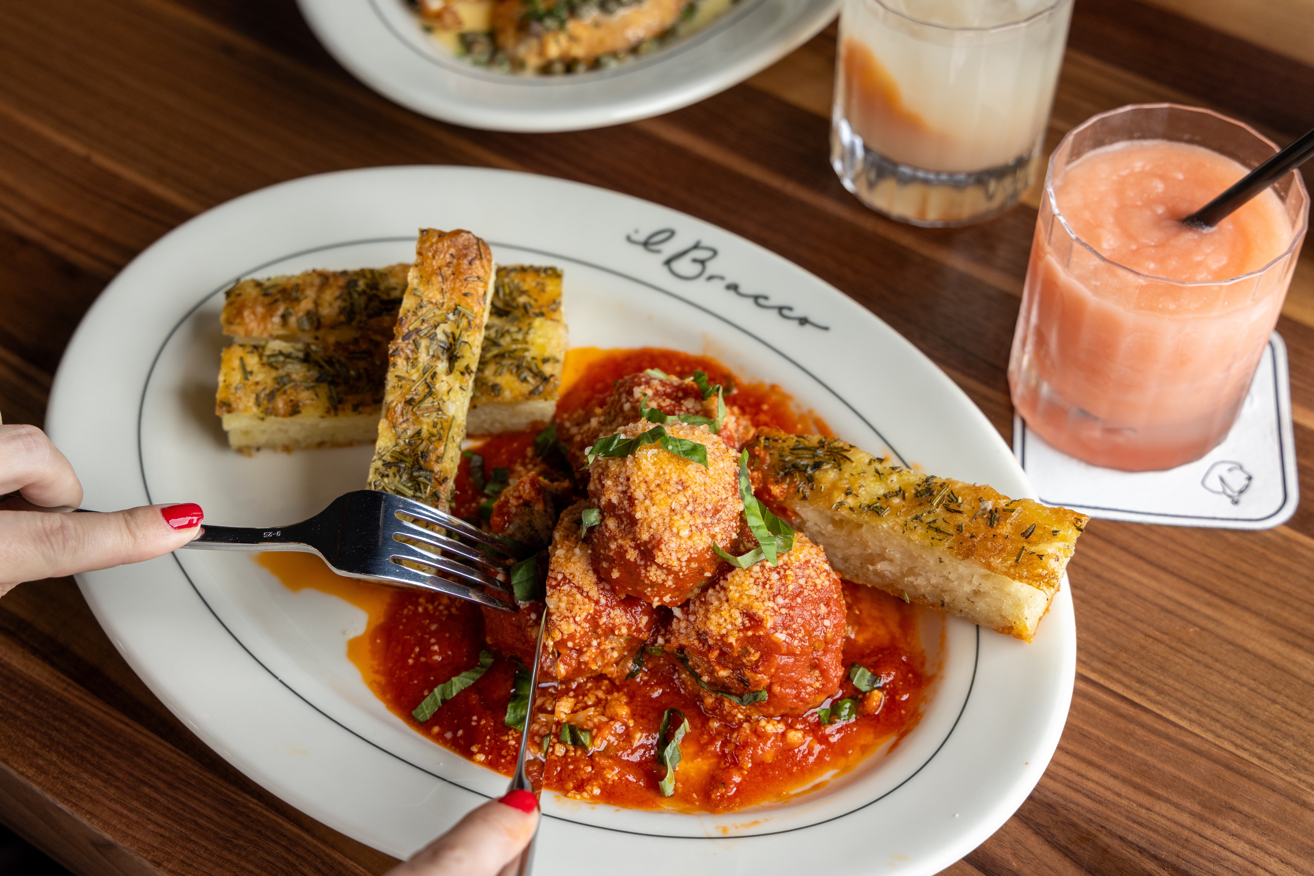 a plate of food with a fork and knife
