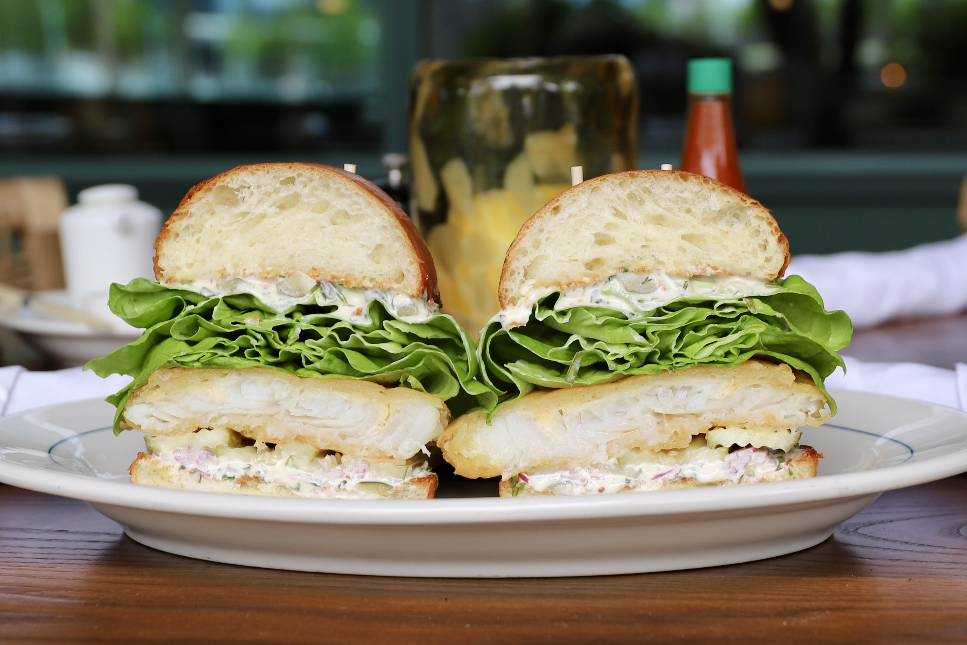 a close up of a sandwich on a plate