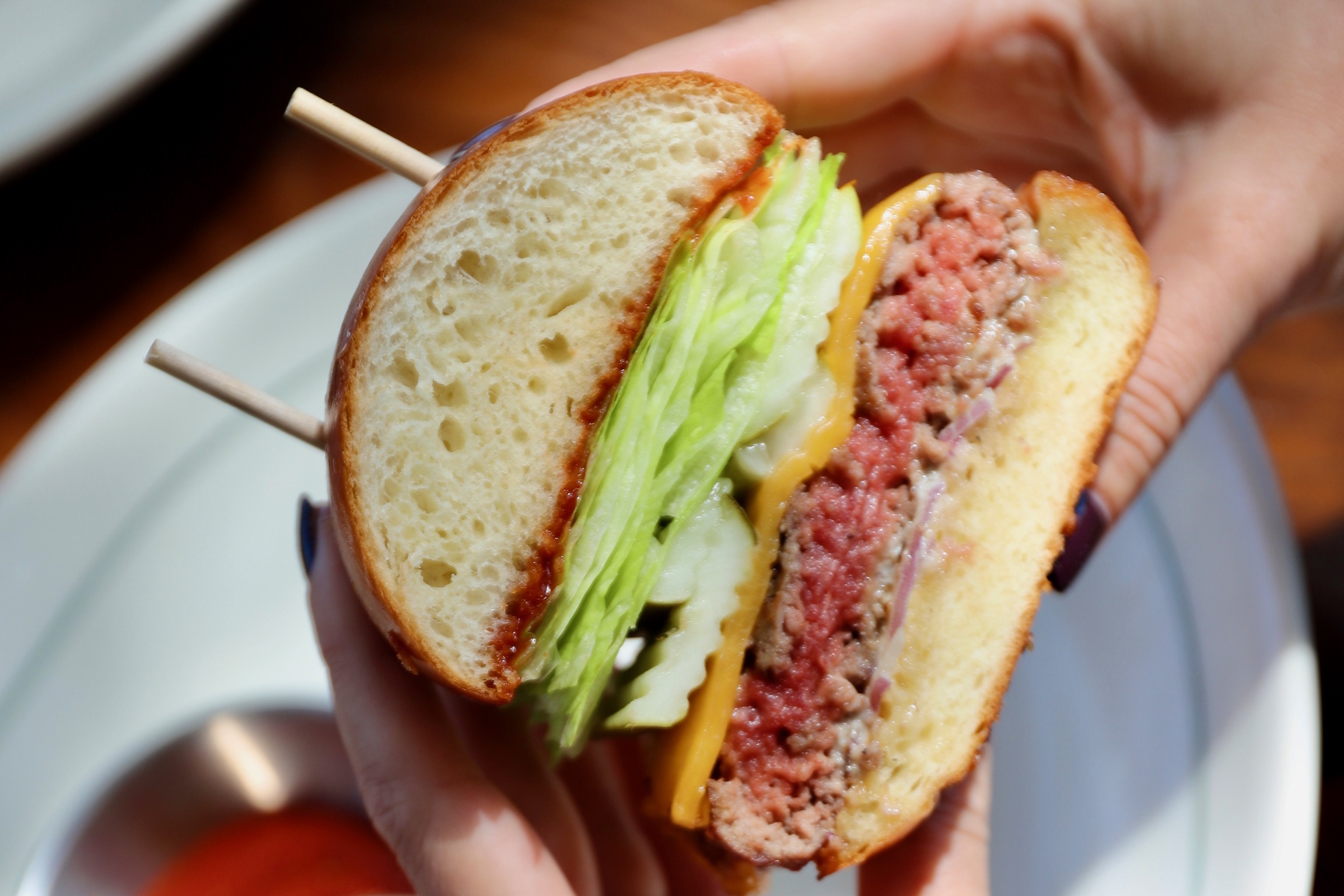a close up of a sandwich on a plate