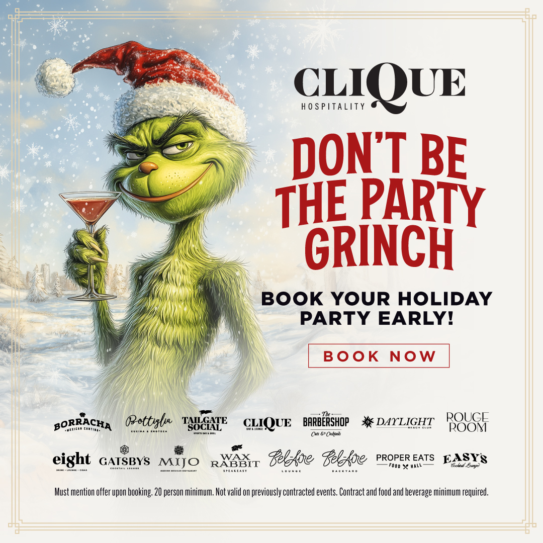 Don't be the party grinch. Book today and save 10%
