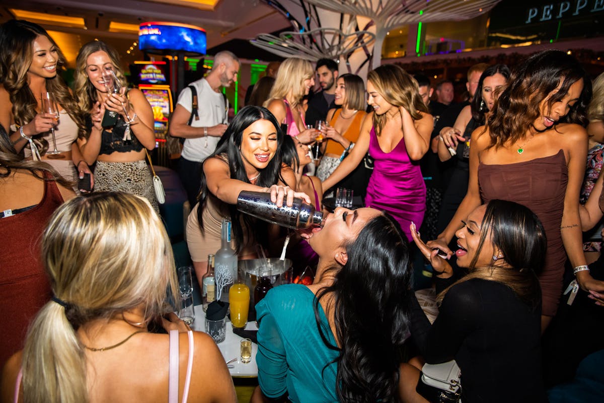 a group of people at a party