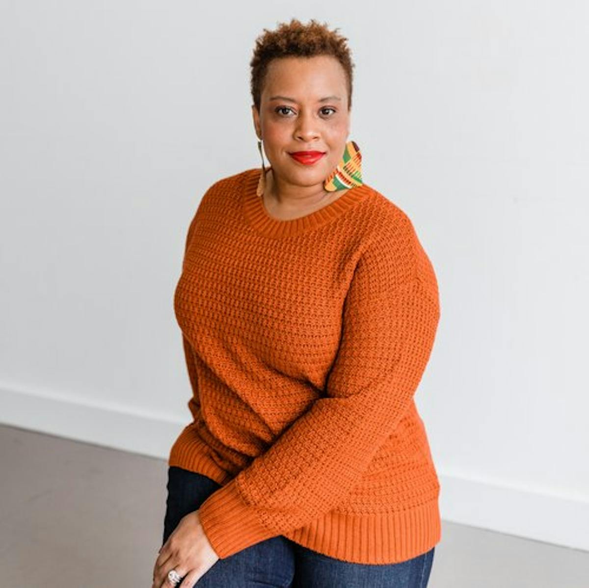 a person in orange shirt