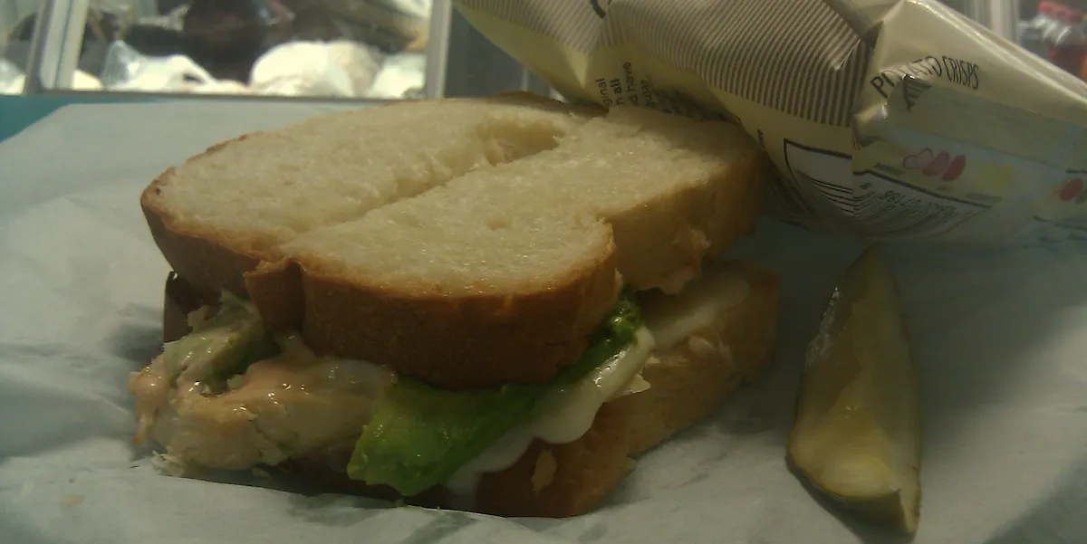 The Oklahoma Kid: chicken breast, Monterey Jack cheese, avocado slices and Thousand Island on toasted sourdough