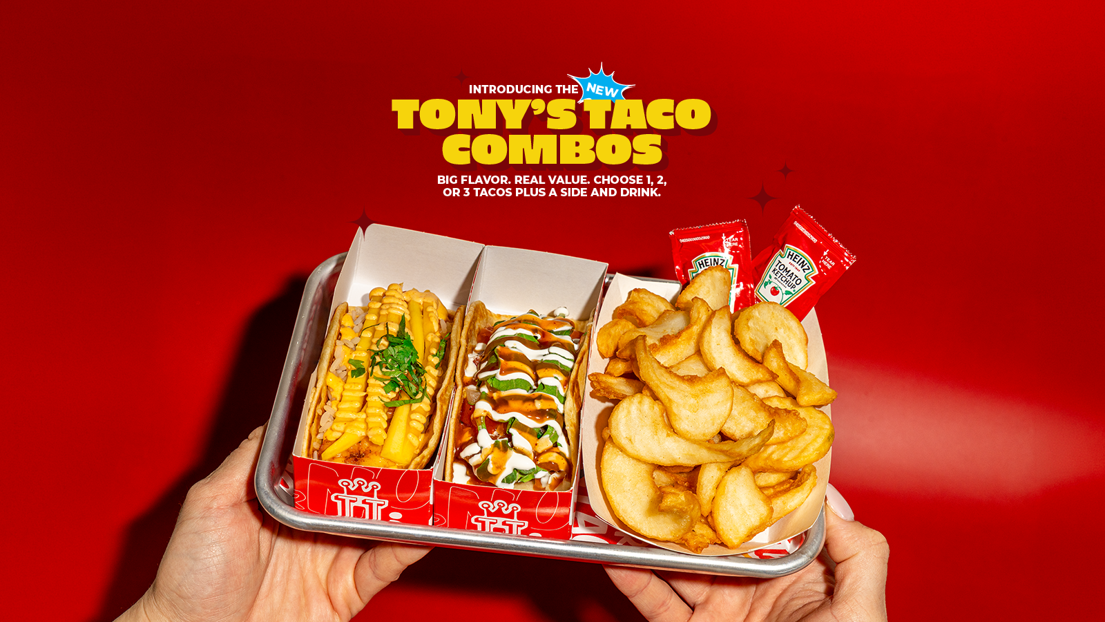 a tray of tacos and chips