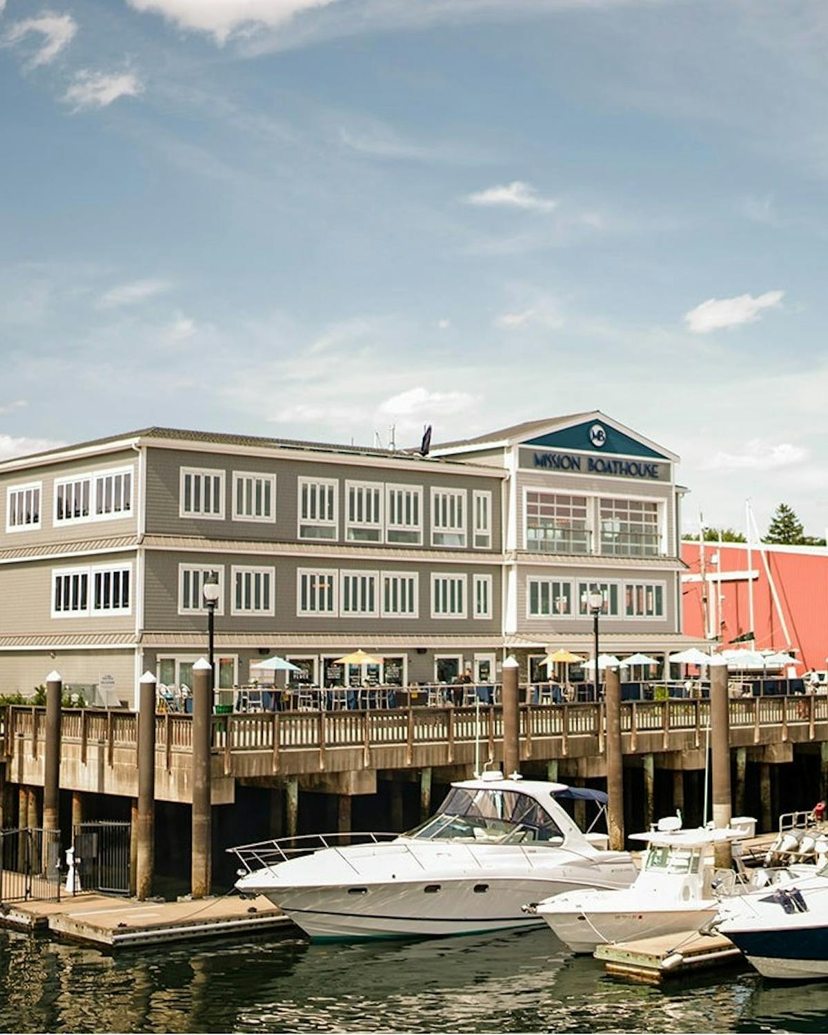 a boat sitting on top of a building