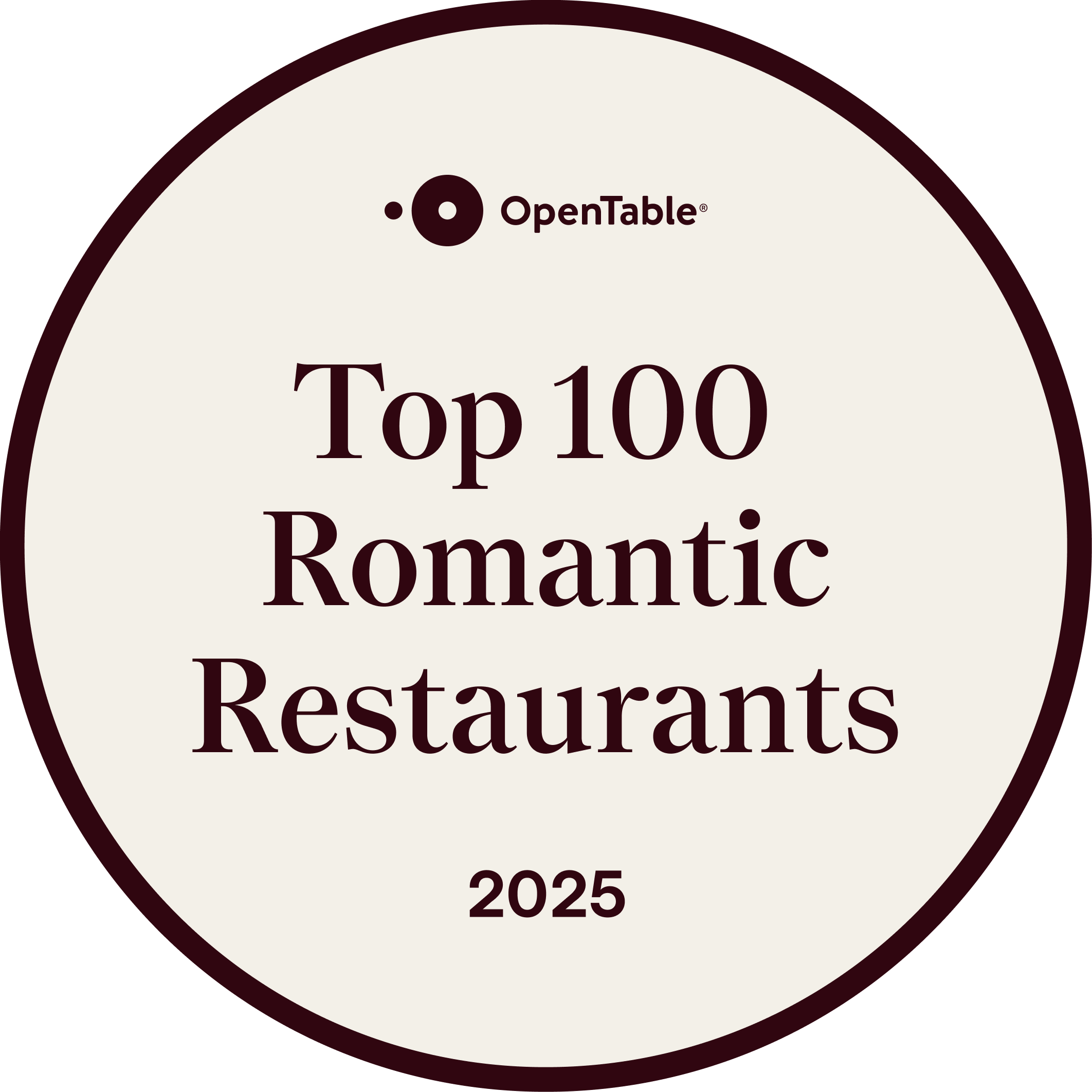 OpenTable Top 100 Romantic Restaurants Badge