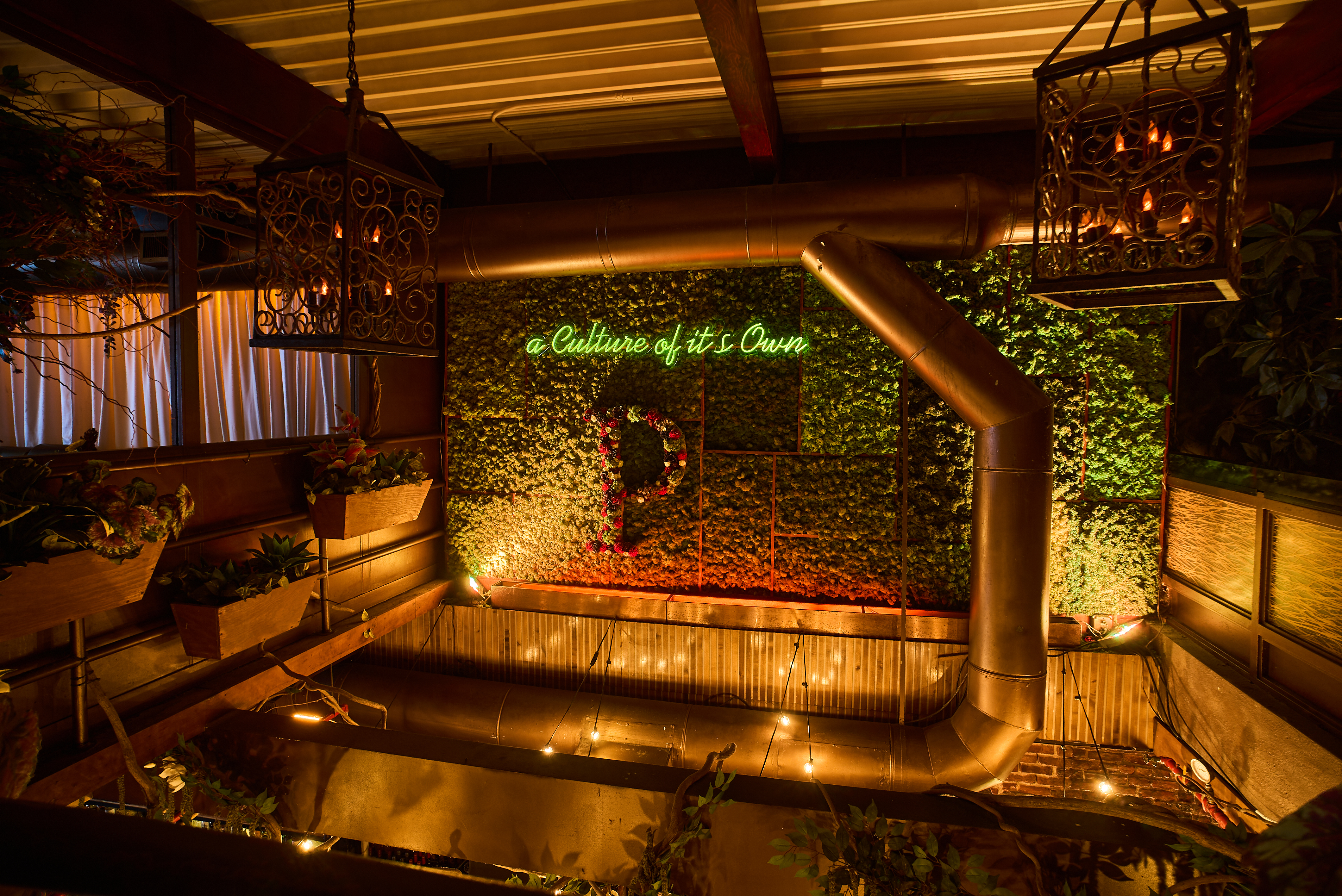 a building lit up at night