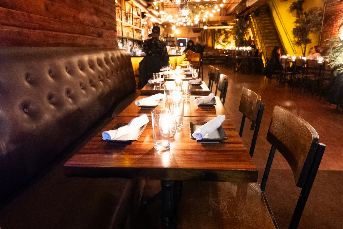 Table in a mediterranean restaurant nyc