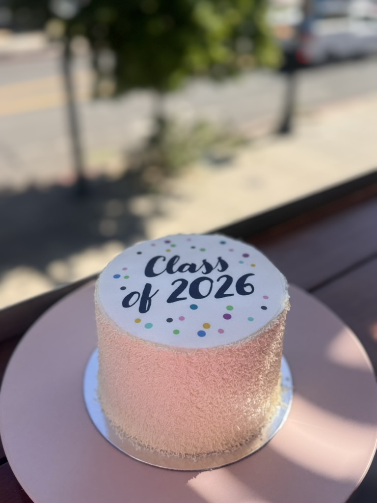 a cake with writing on it