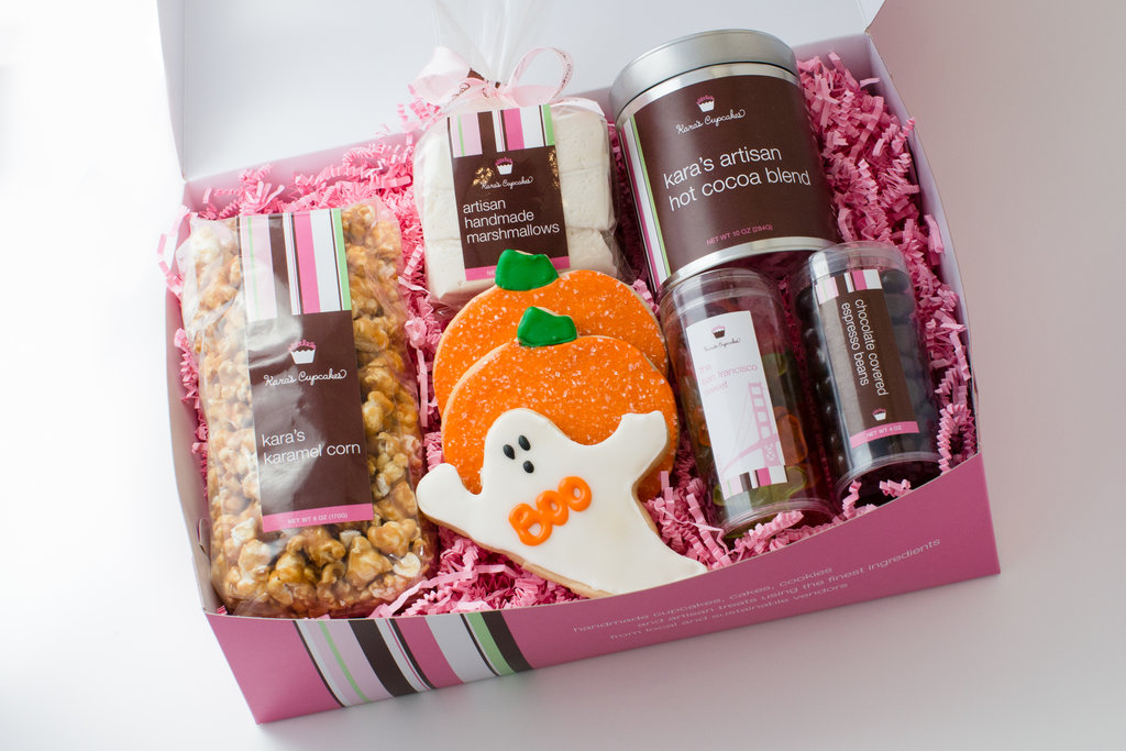 a pink box filled with different items