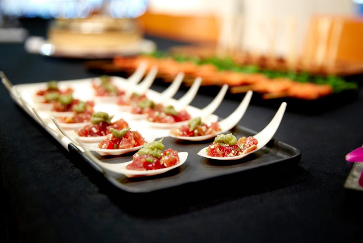 a close up of a plate of food on a table