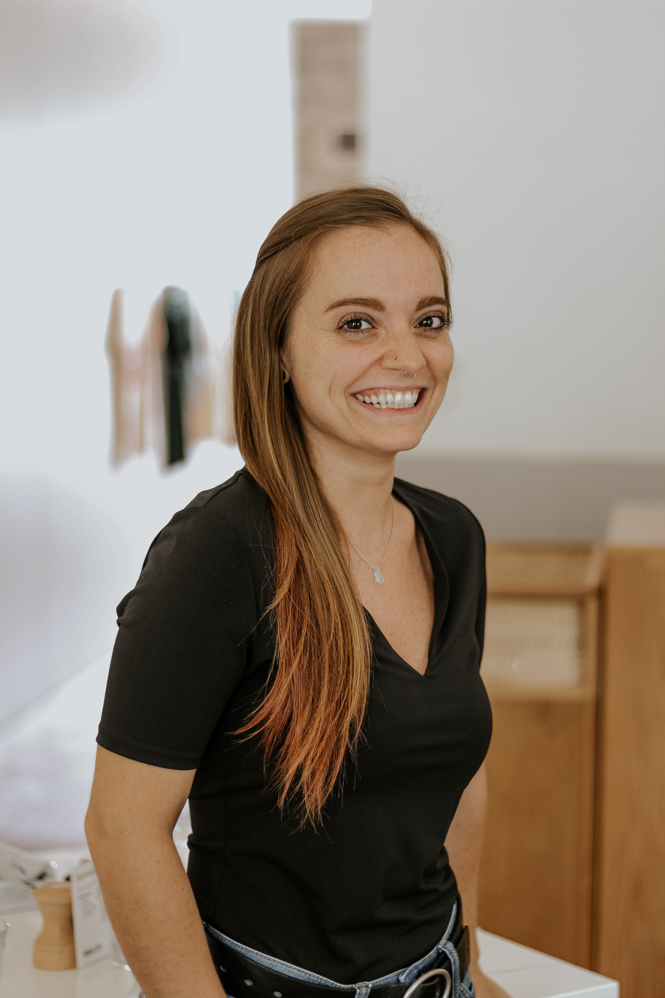a woman smiling for the camera