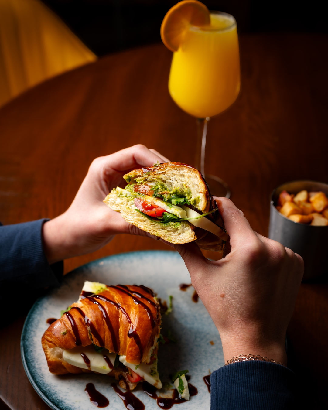 a close up of a sandwich sitting on top of a table
