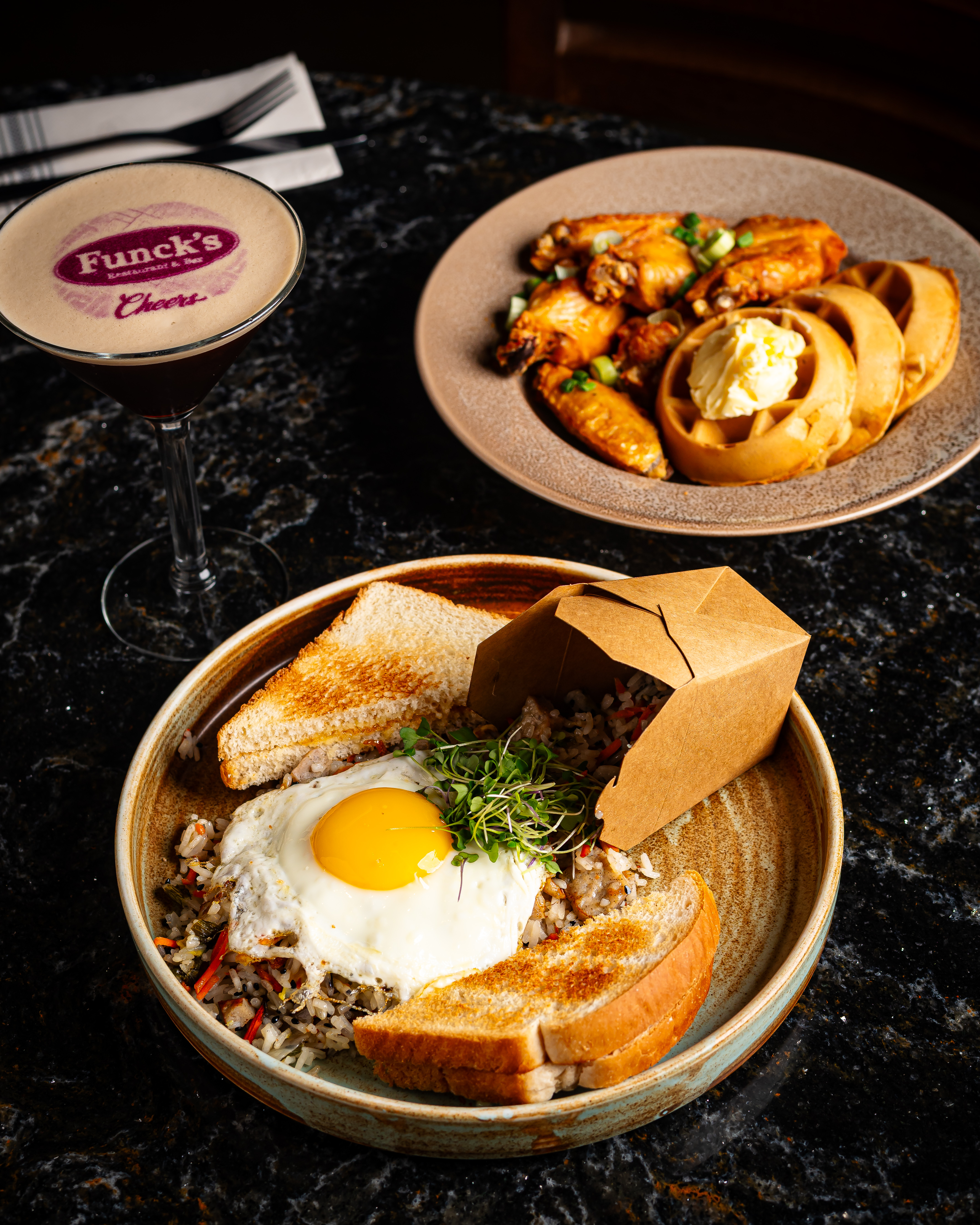 Breakfast Fried Rice and Chicken & Wings