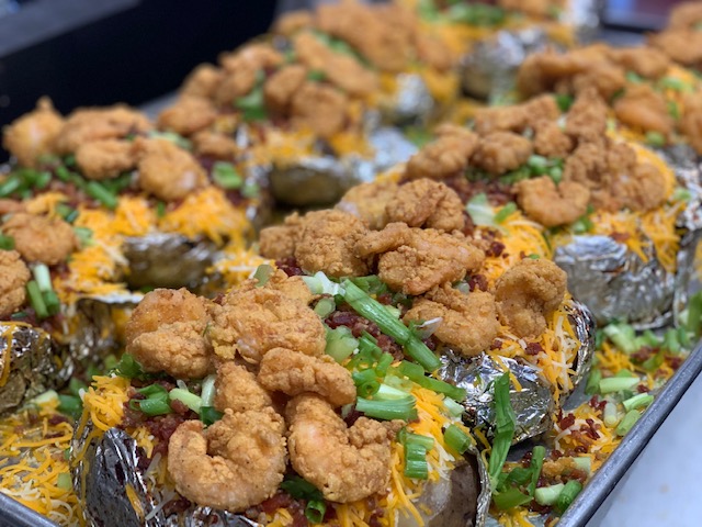 a tray of food
