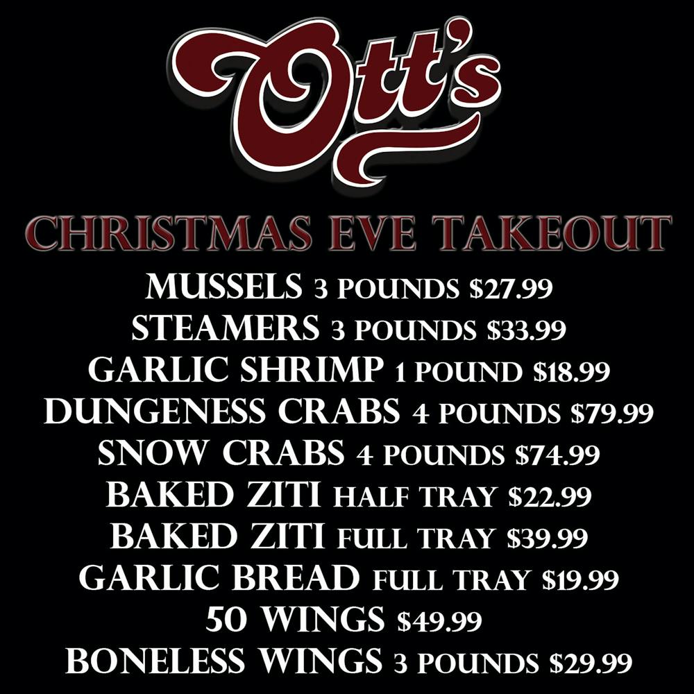 Christmas Eve Takeout Specials Township Ott's Restaurants Bar