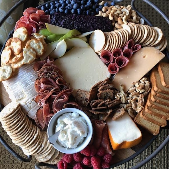 a tray of food