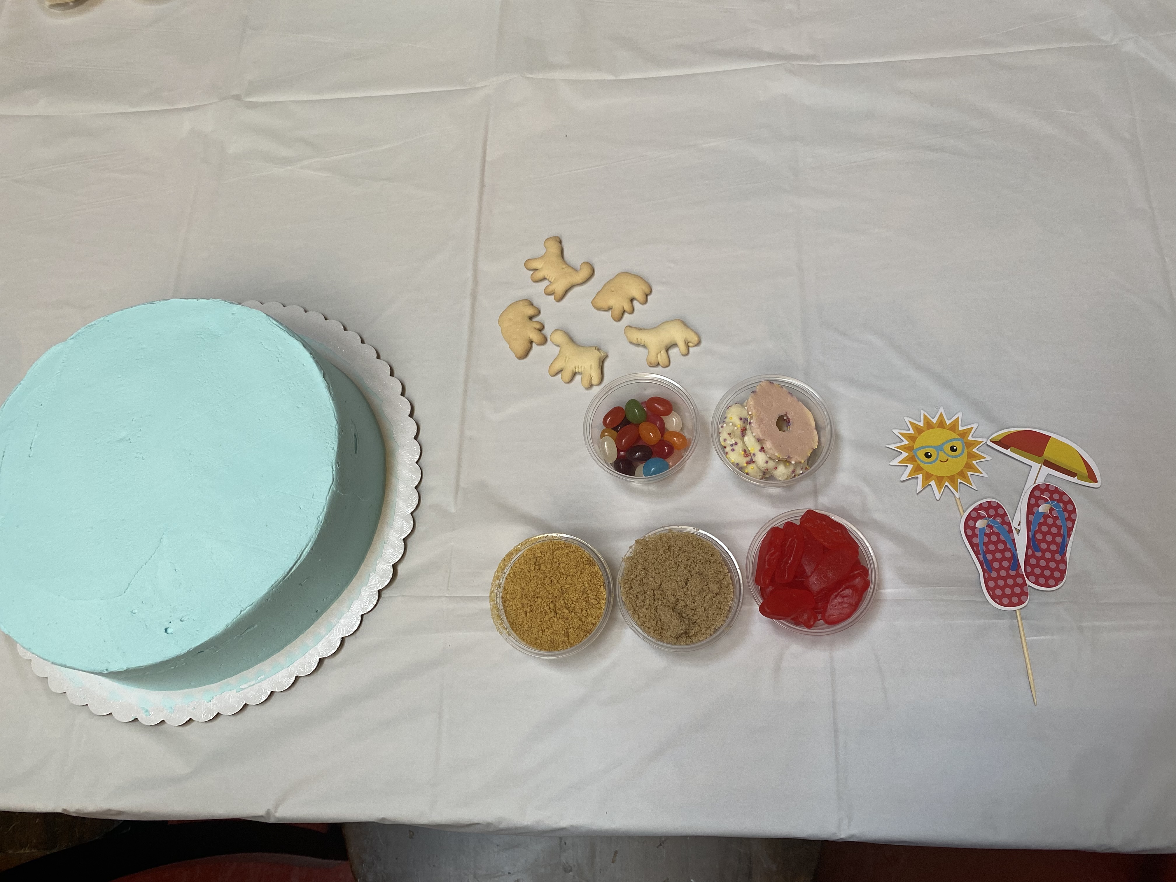 a cake sitting on top of a table