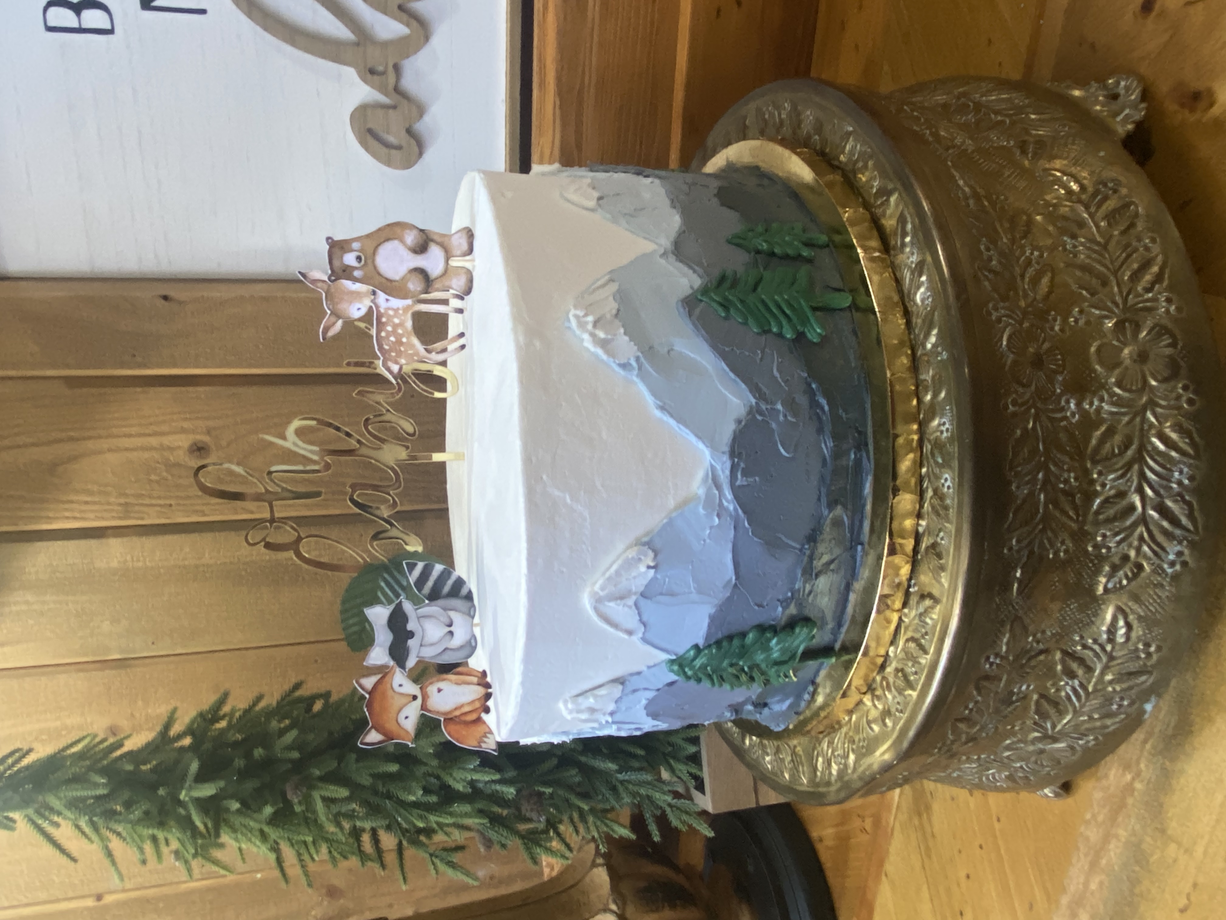 a decorated cake on a table