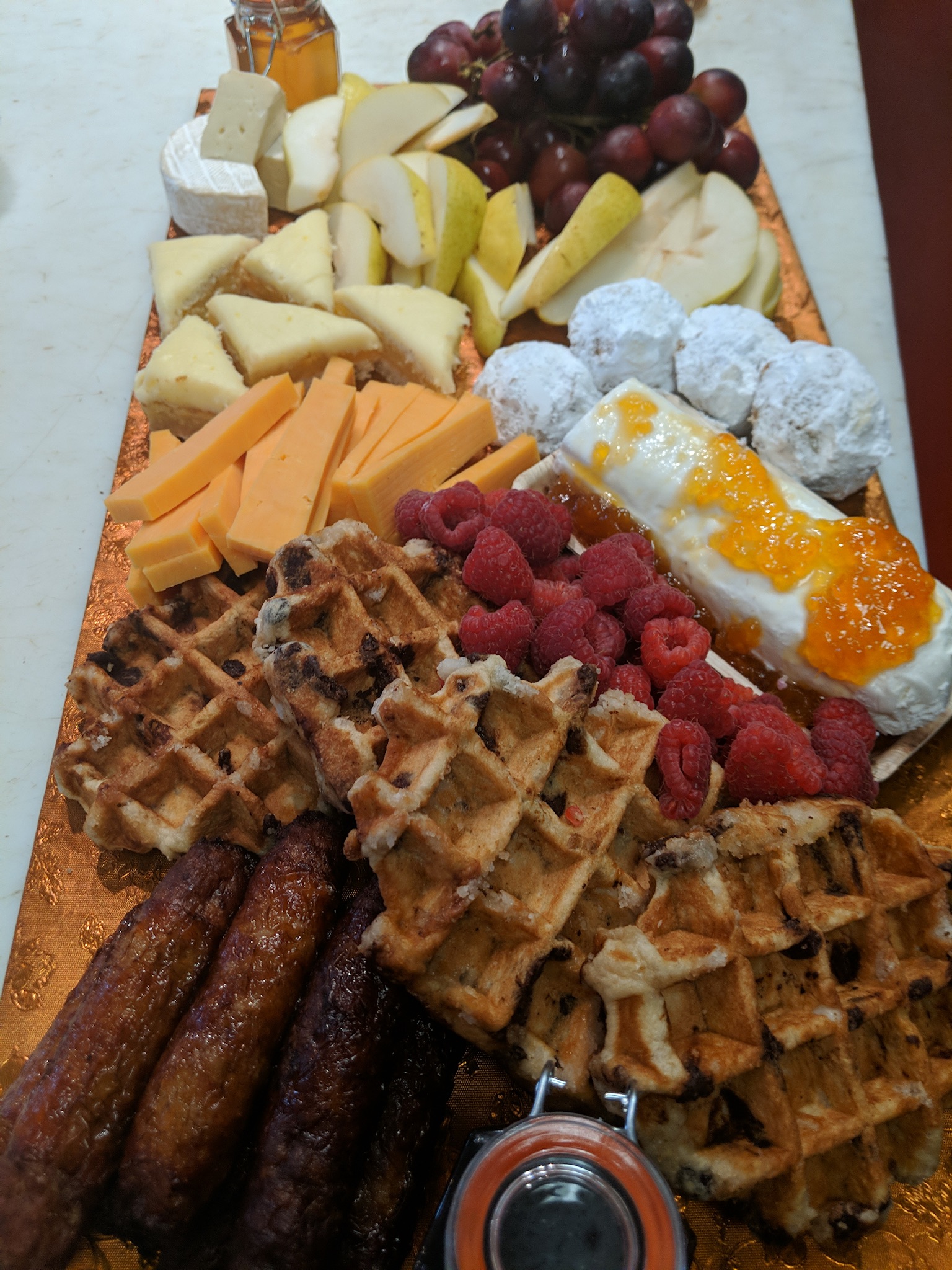 a tray of food on a table