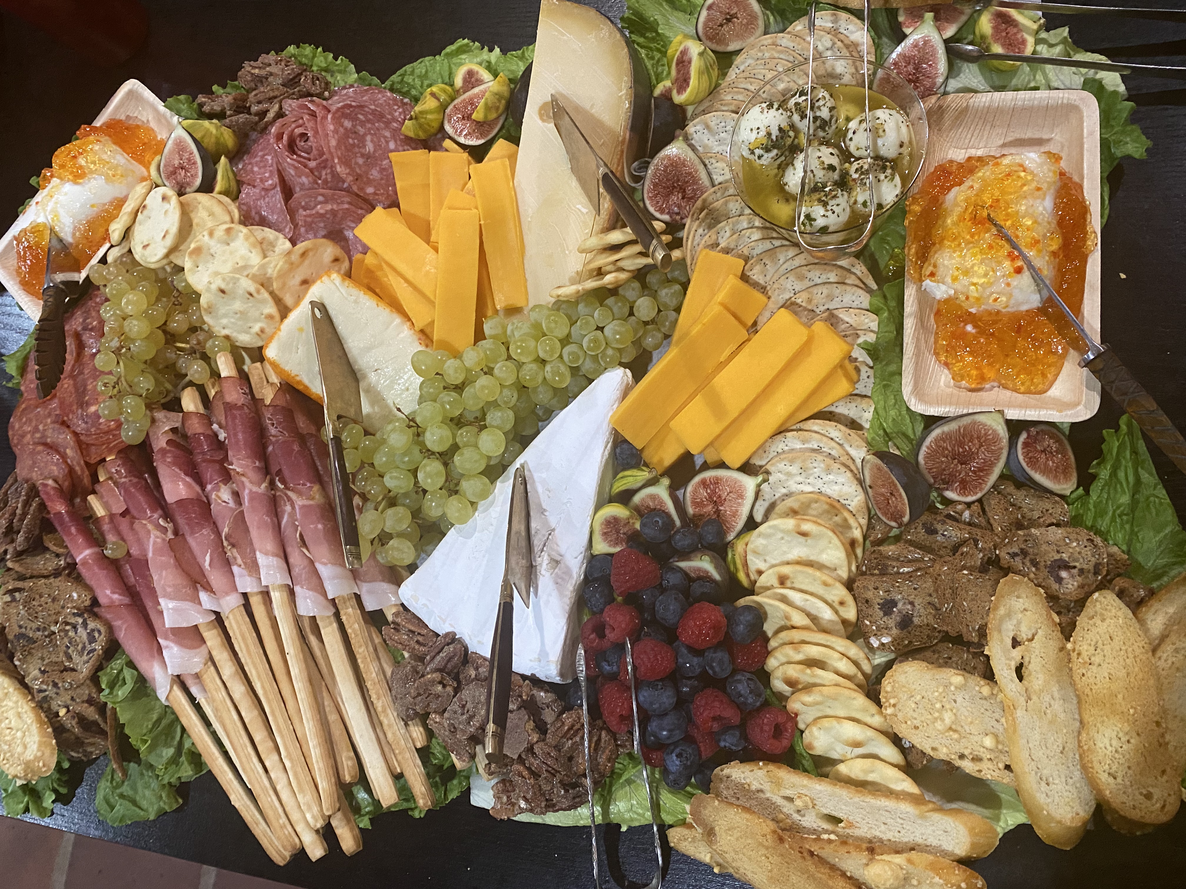 a bunch of different types of food