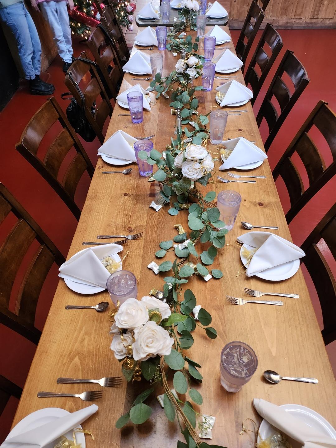a close up look to a decoratin for a table