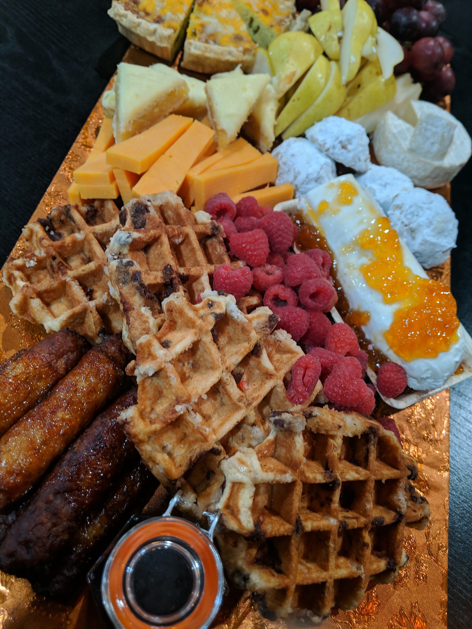 a plate full of food