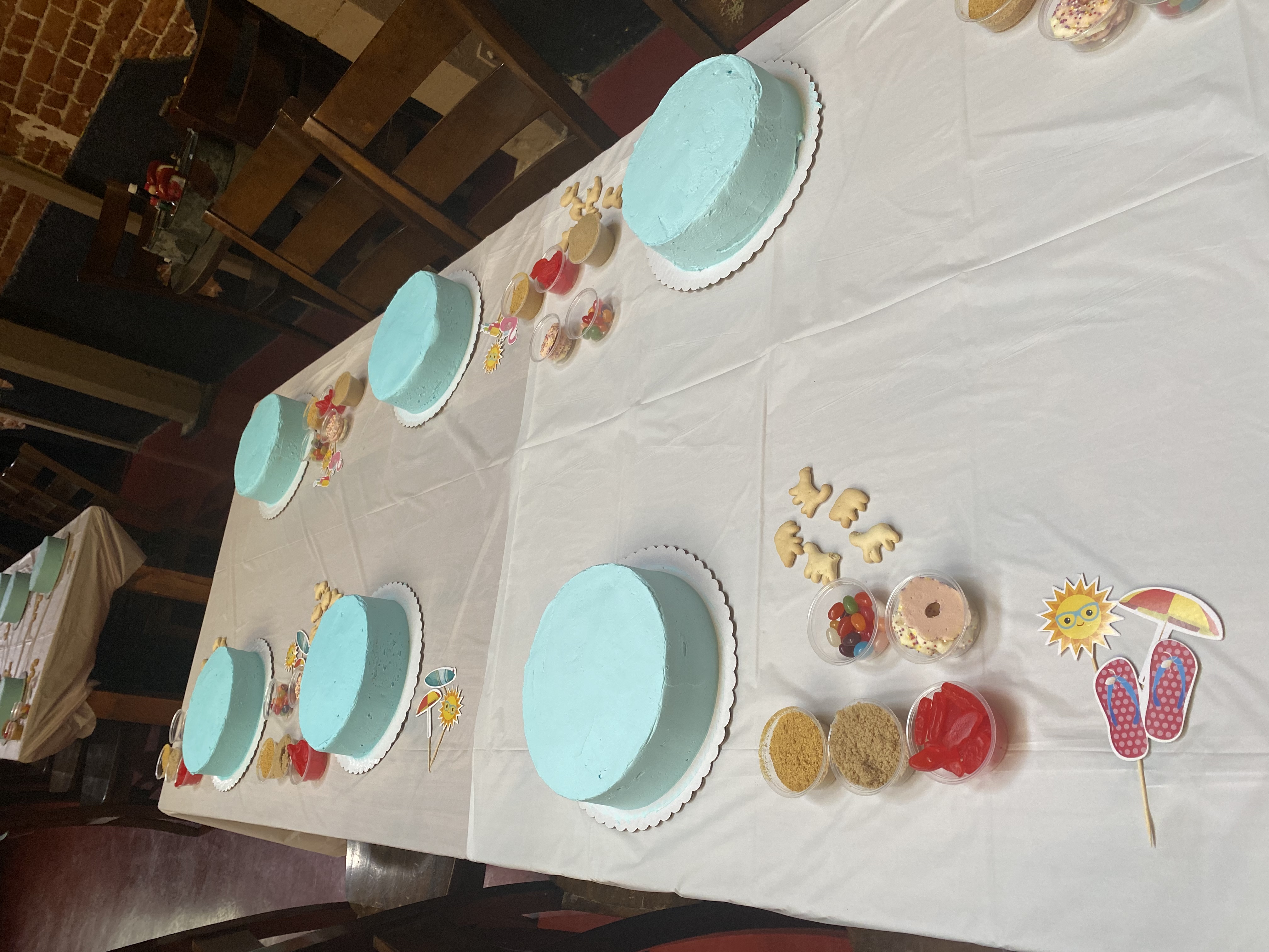 a plate with blue cakes