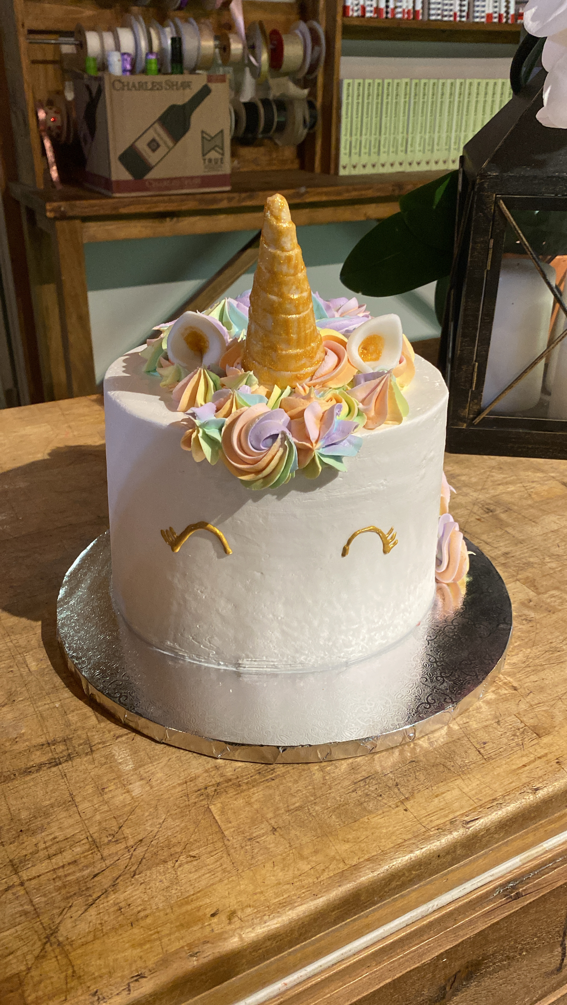 a cake sitting on top of a table