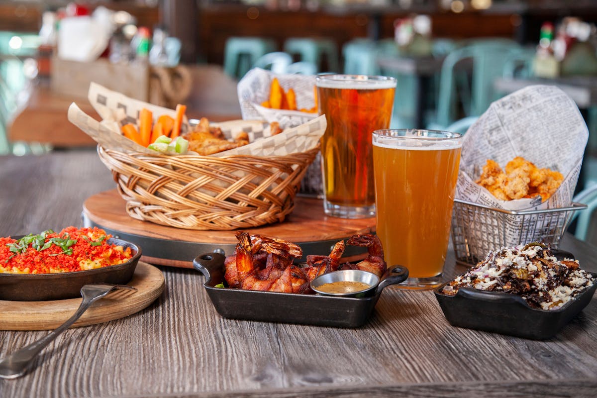 food on a picnic table