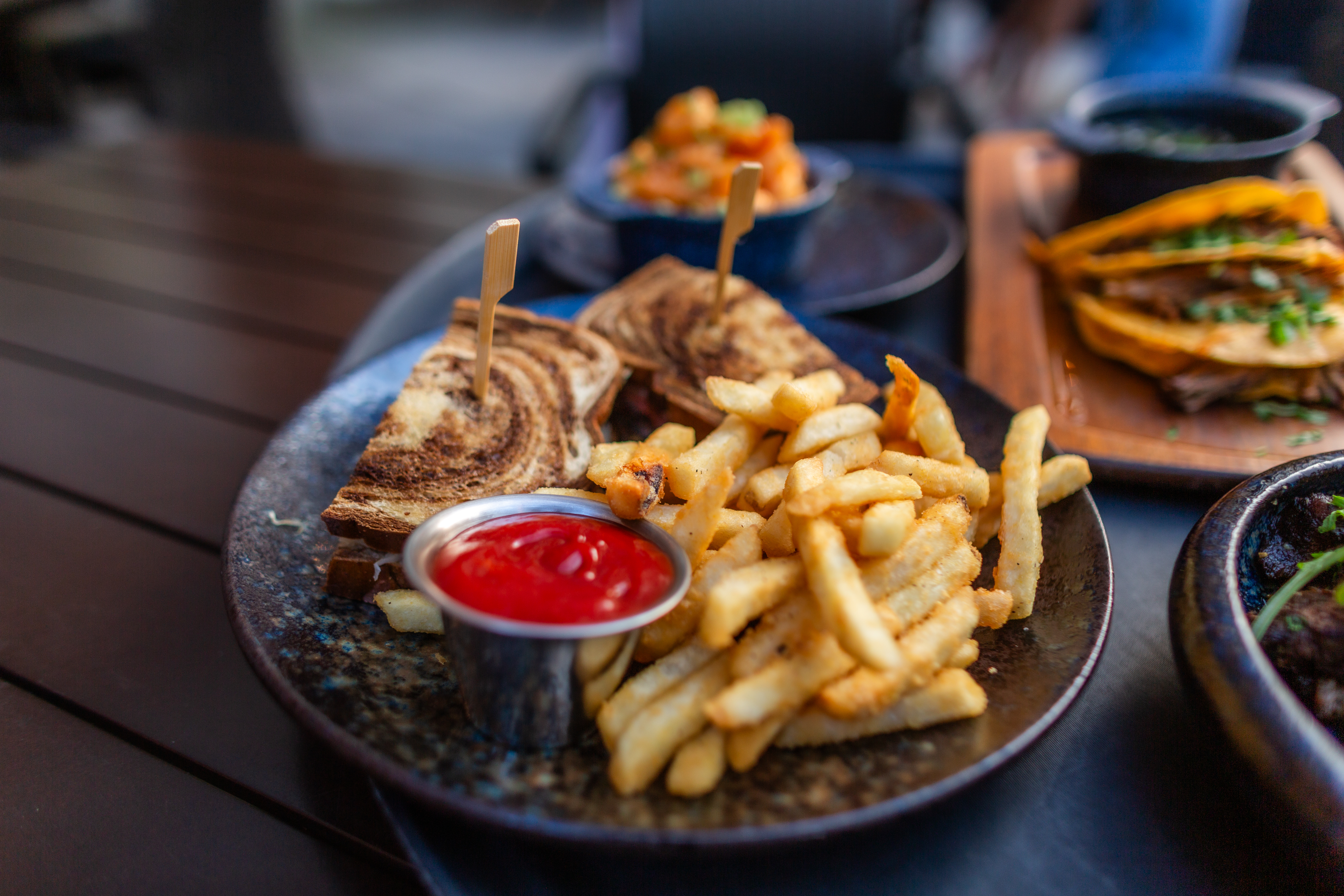 a plate of food on a table