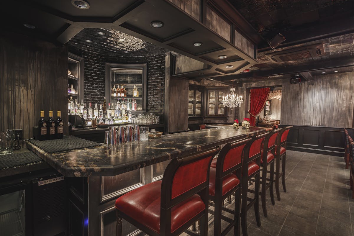 a large long train on a dining room table