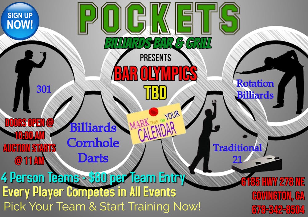 Bar Olympics Pockets Billiards Pool & Billiard Hall in Covington, GA