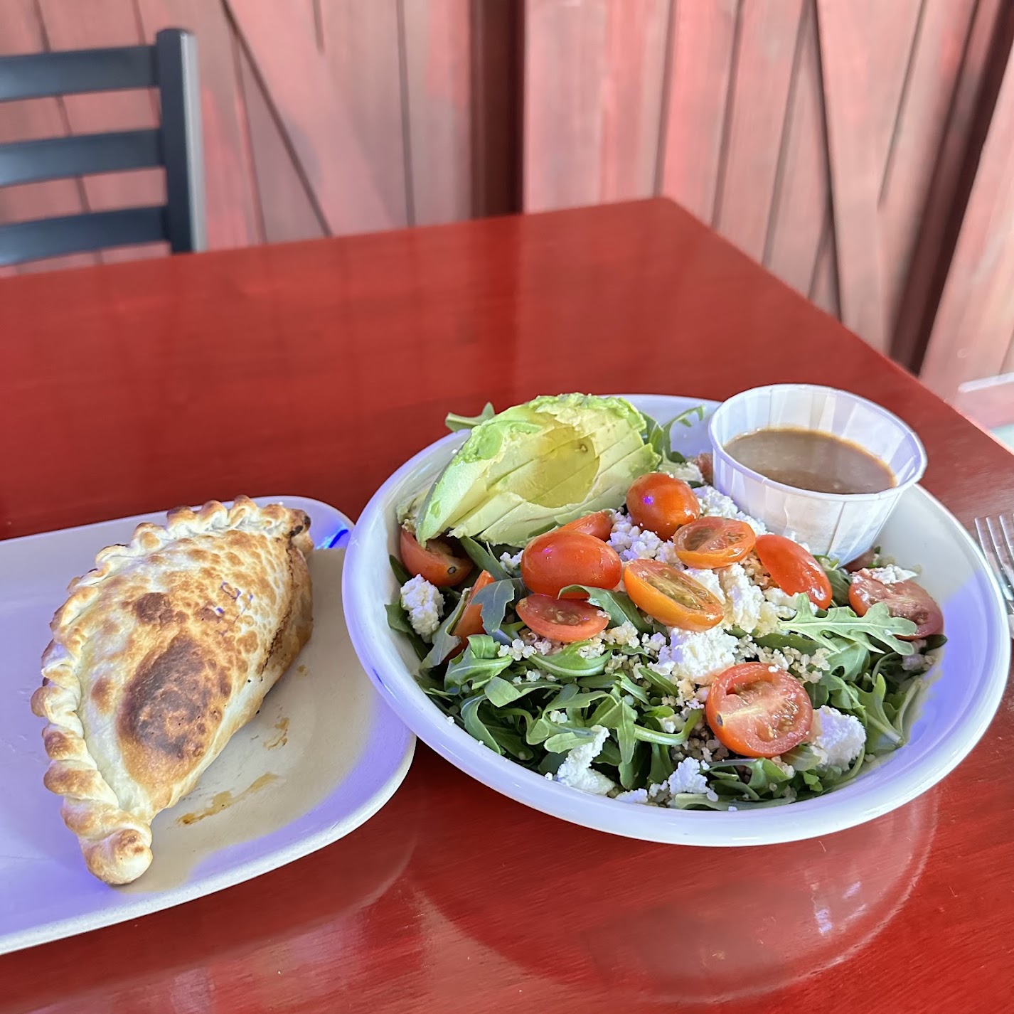a plate of food sitting on a table