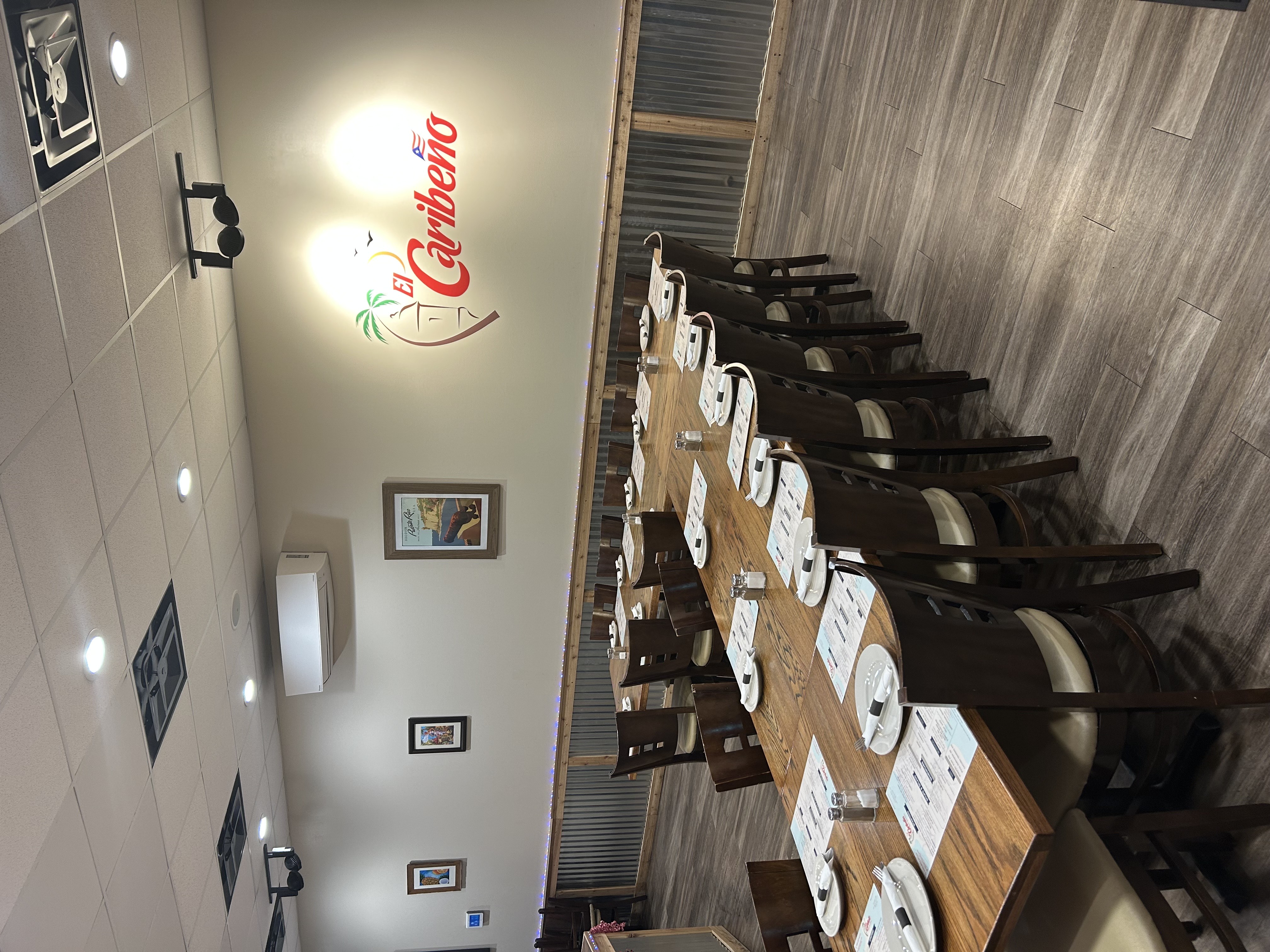 a long table in a room