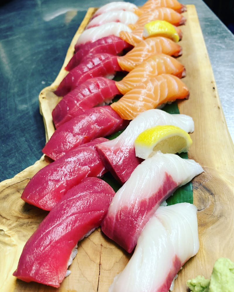 food on a wooden cutting board