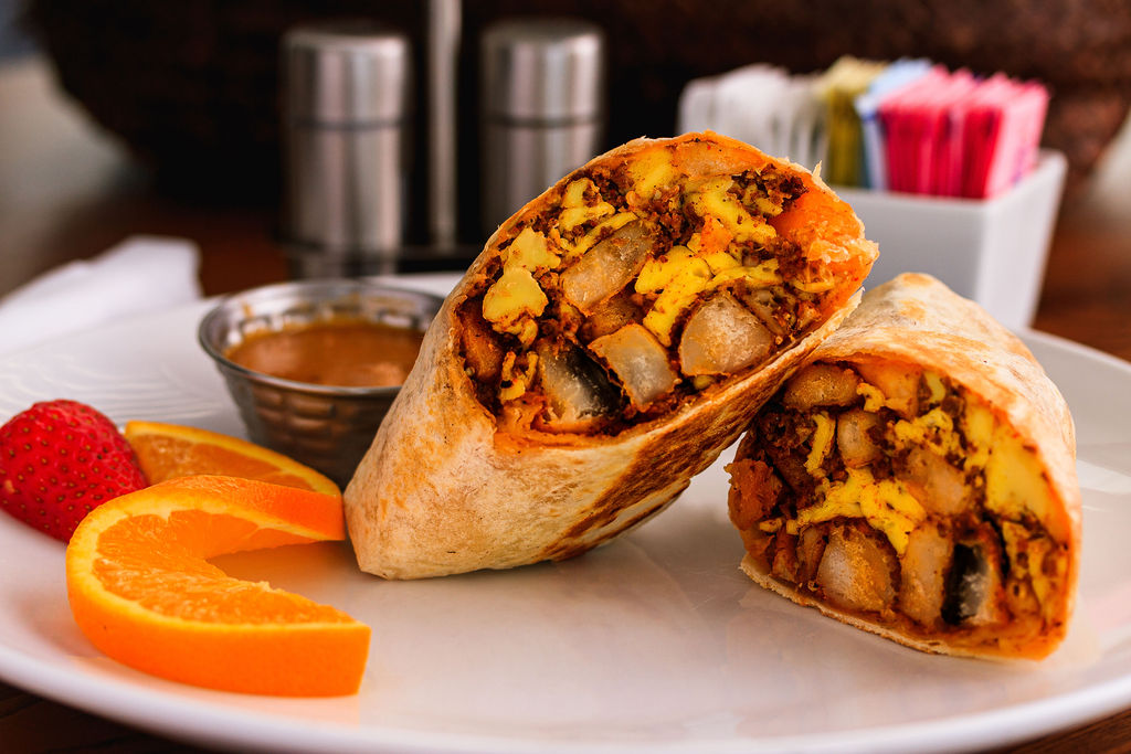 a plate of food on a table