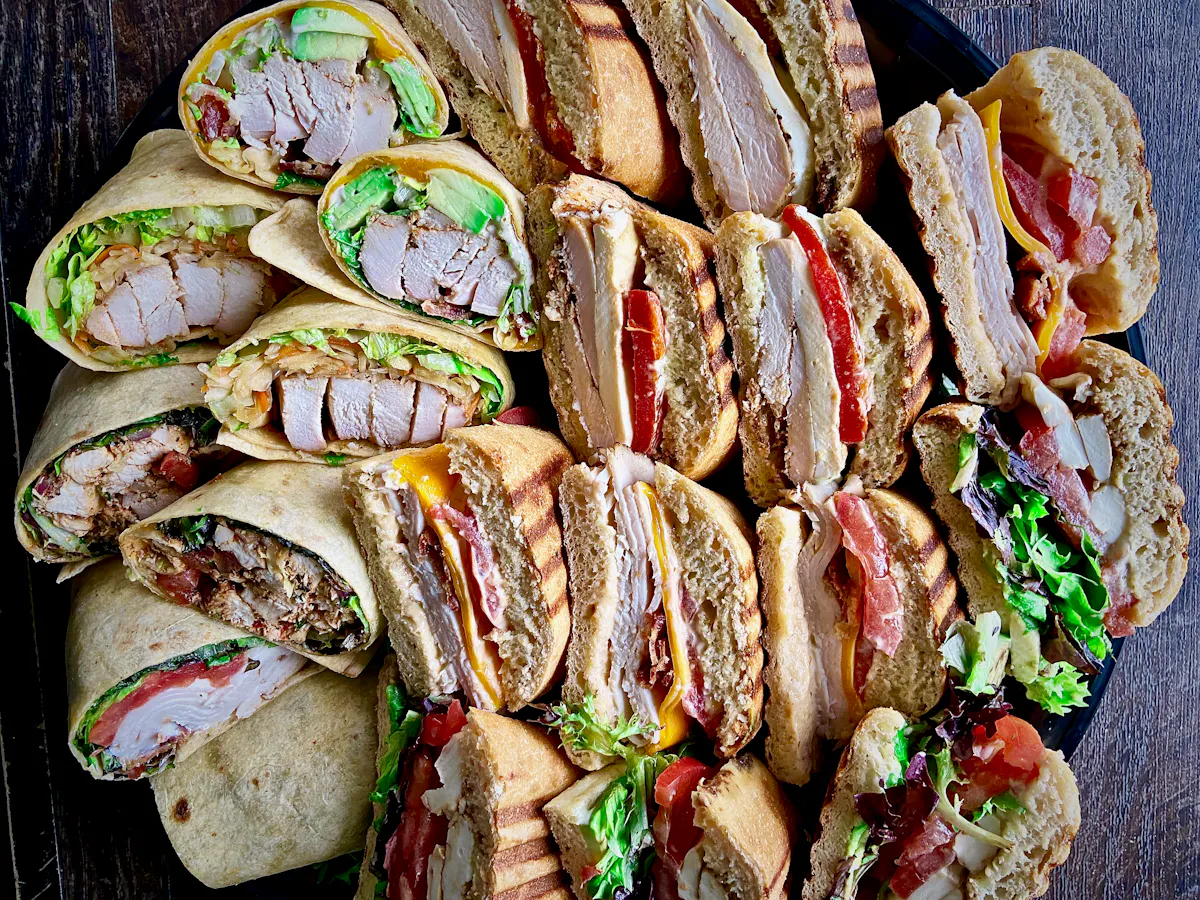 a sandwich cut in half