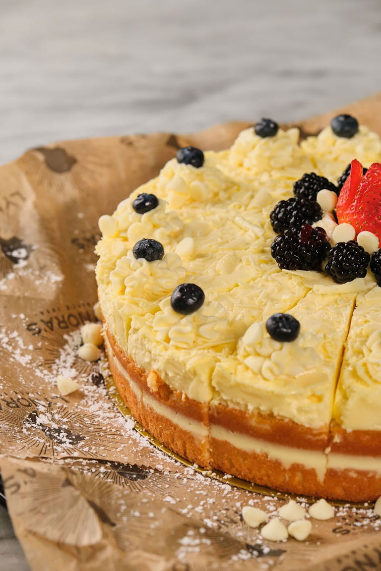 a close up of a piece of cake on a plate