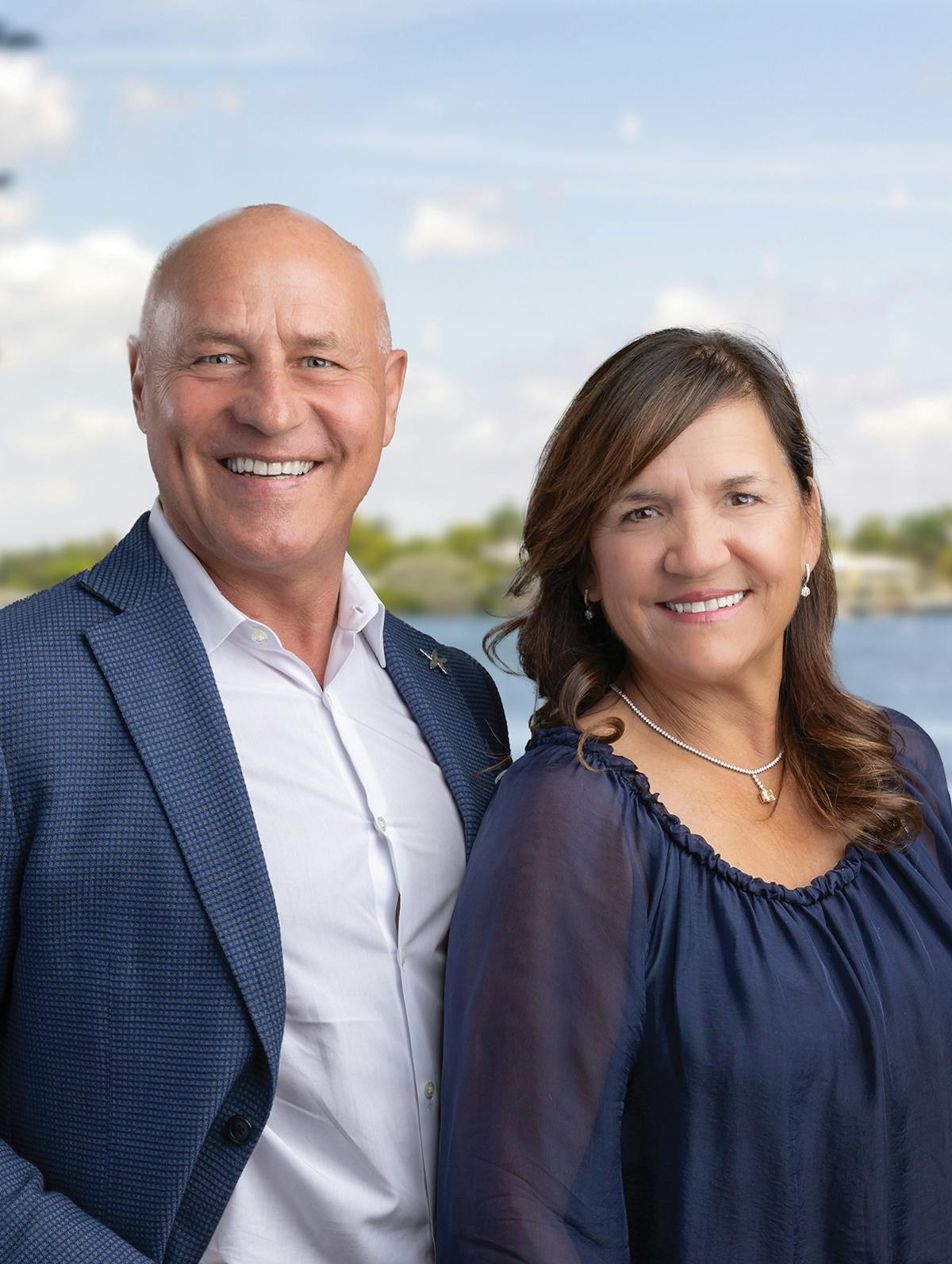 two people smiling