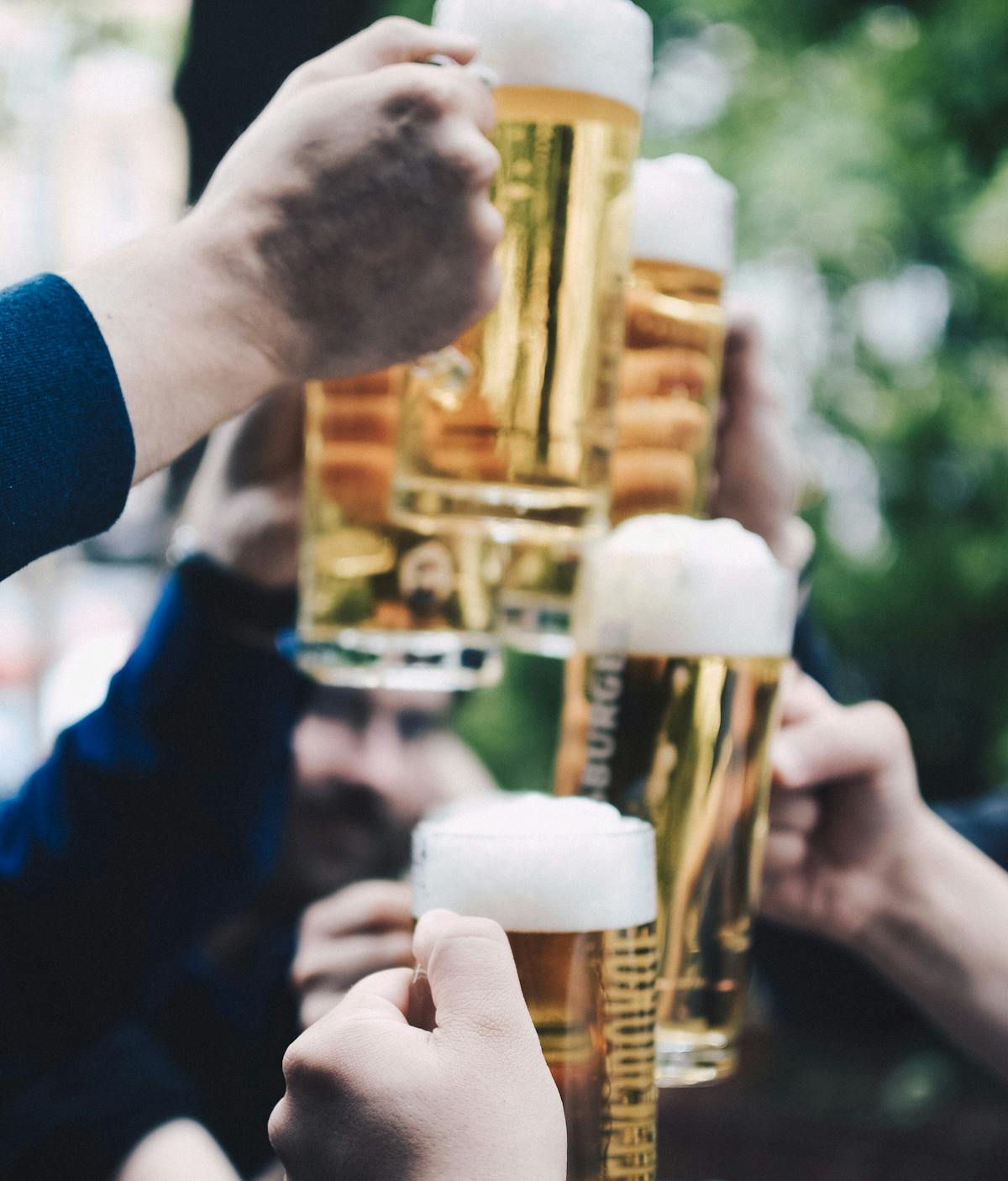 several people clinking beer glasses in the San Fernando Valley