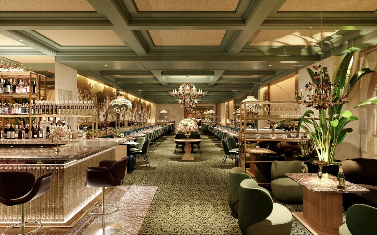 a group of people sitting at a table in a room