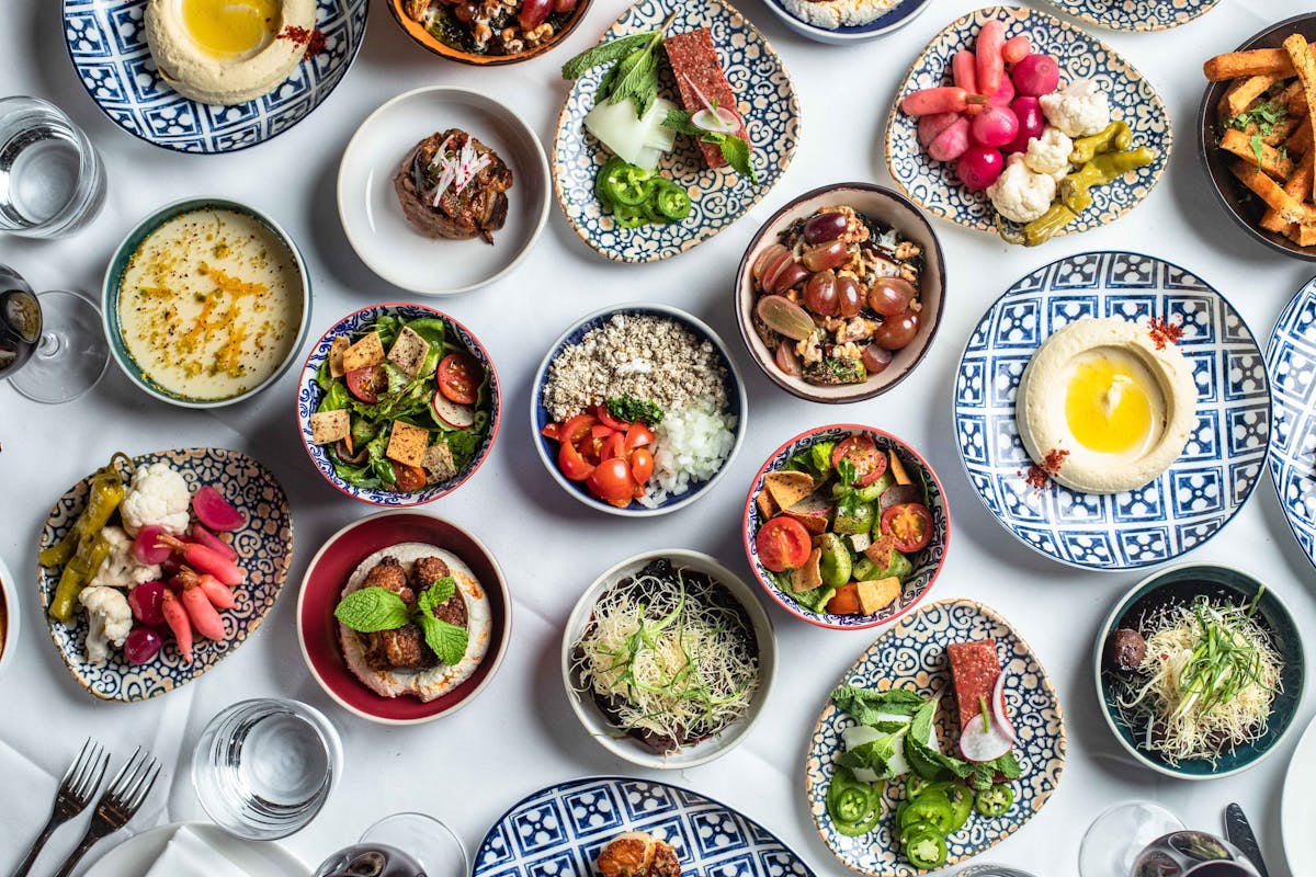 many different types of food on a plate