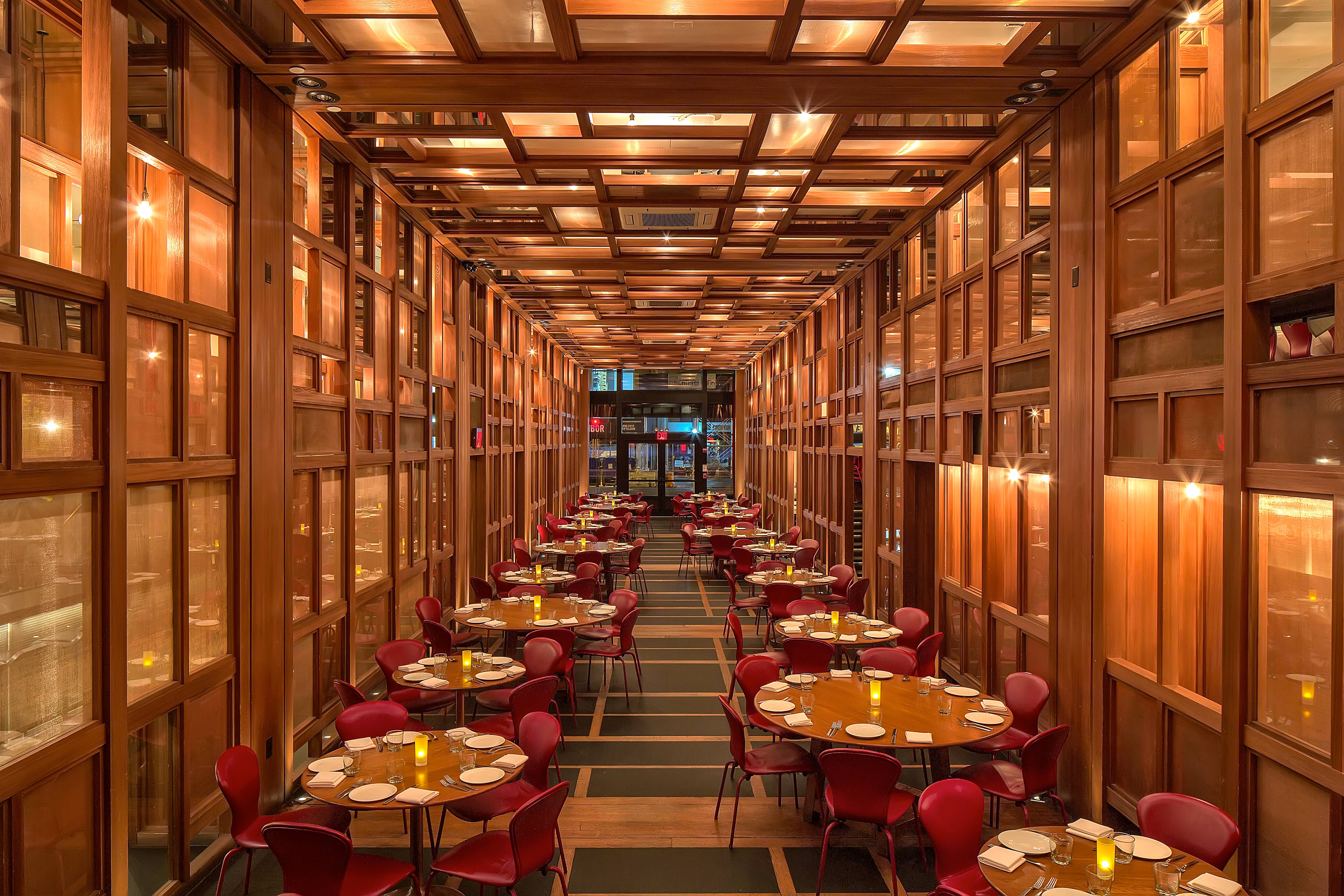a restaurant with tables and chairs