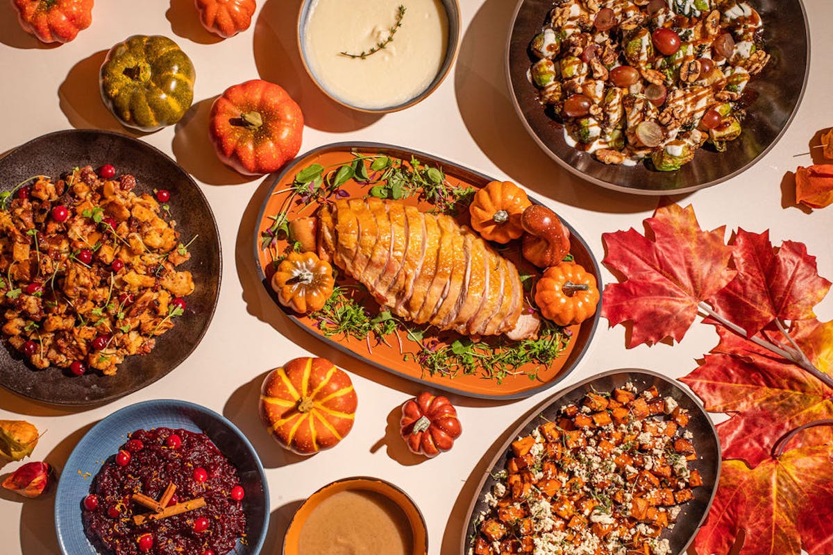 a bunch of different types of food on a plate