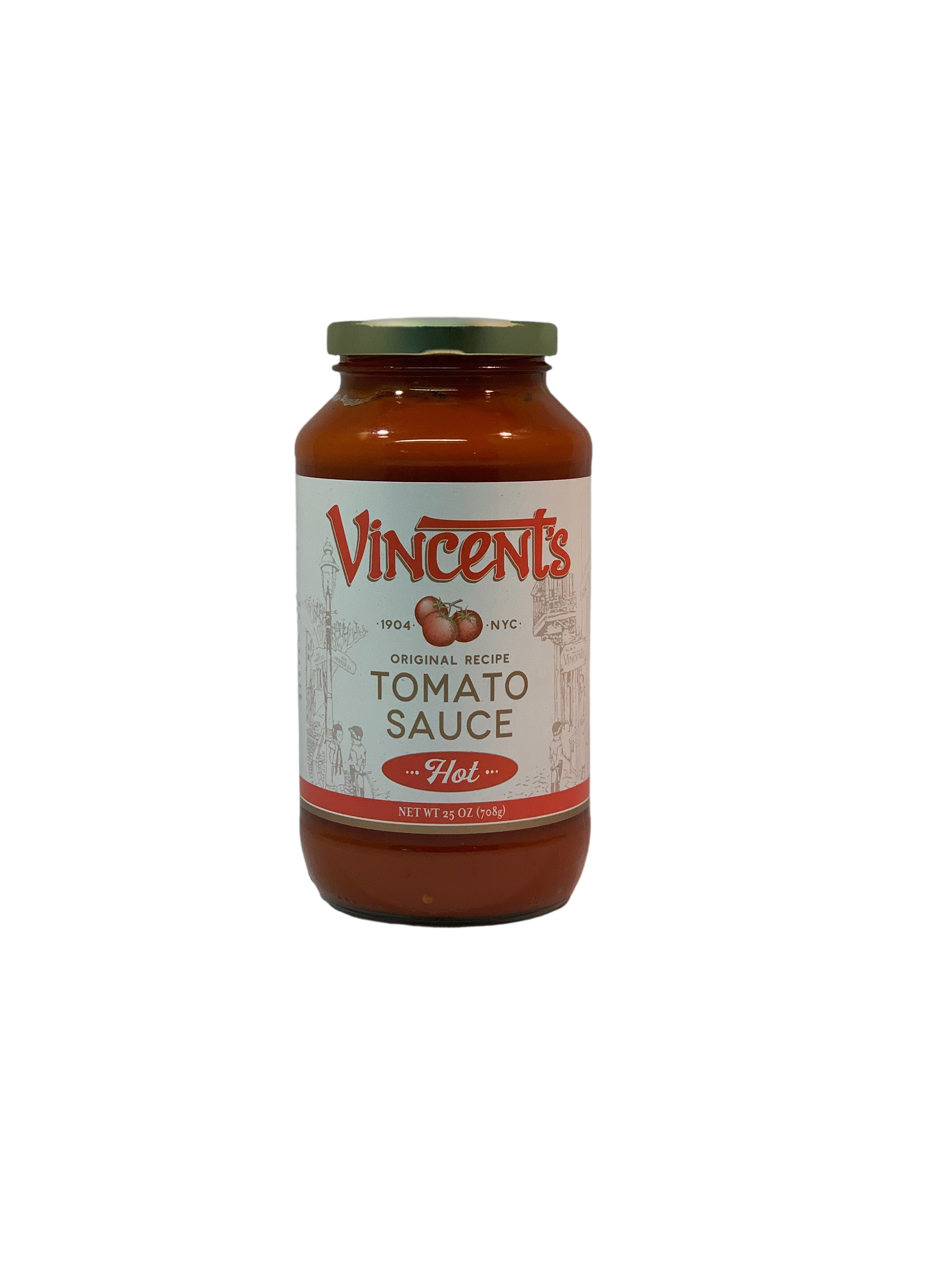 Vincent's Original Sauce Medium - 4 Pack 16oz Jars From Little Italy NYC