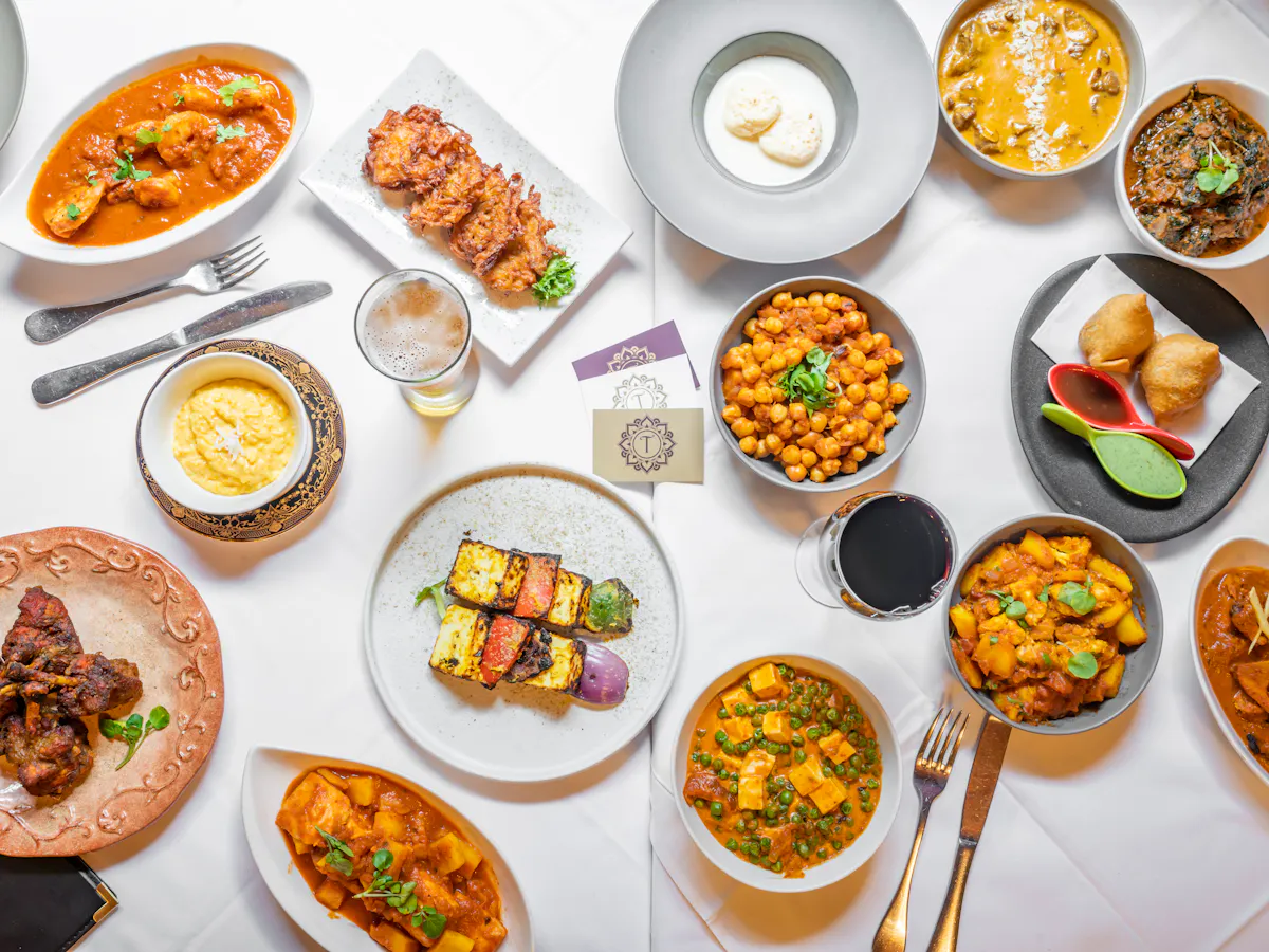many different types of food on a table