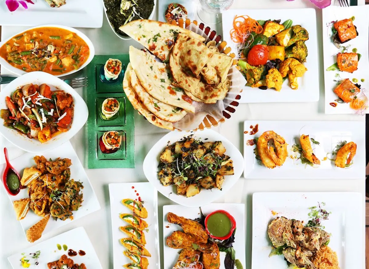 a bunch of different types of food on a plate